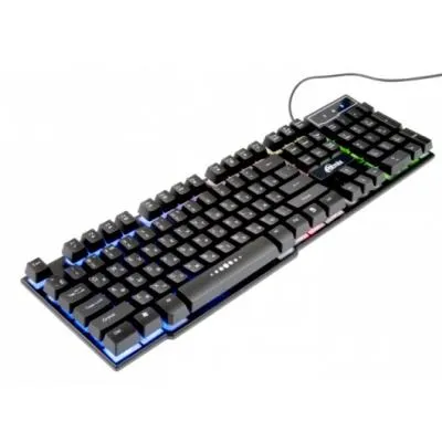 Клавиатура проводная Ritmix RKB-200BL подсветка, черная