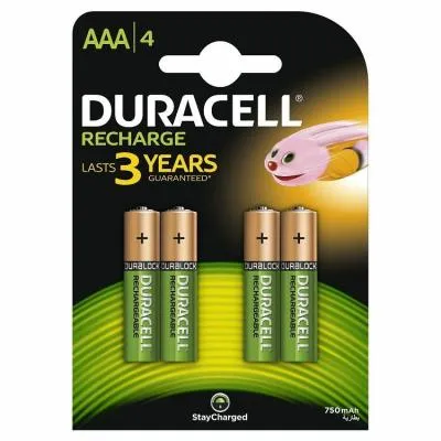 Батарейка аккумуляторная Duracell HR03-4BL 750mAh никель-металлгидридный предзаряженные