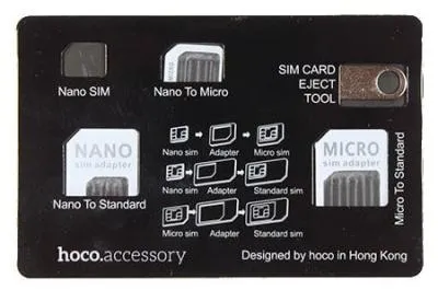 Переходник универсальный Hoco для Sim 4 в 1 белый