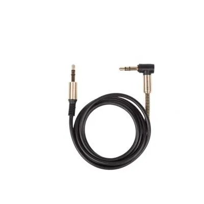 Кабель Aux Ritmix RCC-247 1м L-образным коннектором с защитной пружиной черный