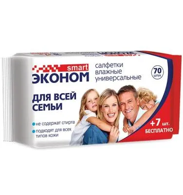 Влажные салфетки Эконом Smart N77 для всей семьи