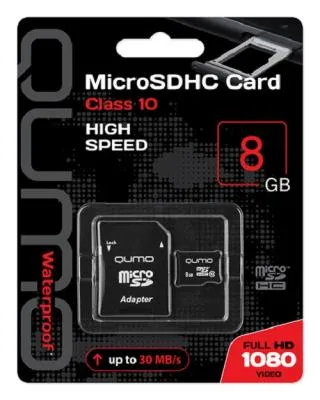 Карта памяти QUMO Micro SDHC Class 10 8Gb