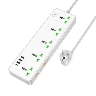 Сетевой фильтр HOCO AC13A 5 гнезд + Type-C USB-C + 3USB 1.5м 2500W DC17W белый