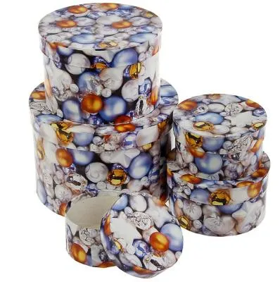 Коробка подарочная круглая "Много шаров" 15х15х10 см 1760144