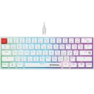 Клавиатура беспроводная/проводная механическая DEFENDER Eternal GK-019 USB RU 3в1 61 кнопка RGB белая