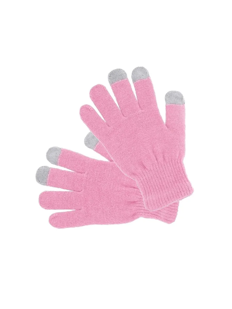 Перчатки для сенсорных экранов розовые
