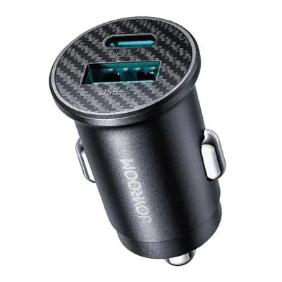 Автомобильное зарядное устройство Joyroom JR-CCN16 Mini PD 15W / Type-C USB-C+USB черное