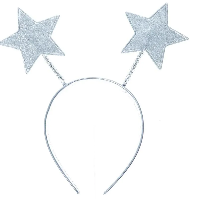 Ободок для волос ушки звезды серебро