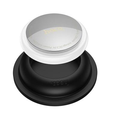 Беспроводная метка GPS трекер маячок AirTag Hoco E91B Tiger для iphone белый с черным чехлом самоклеющимся 