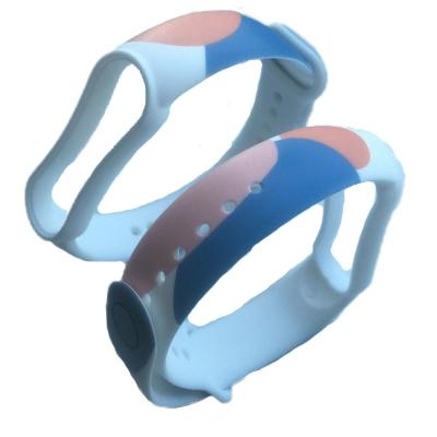 Ремешок для Mi Band 5/Mi Band 6/Mi Band 7 белый с акварельным принтом