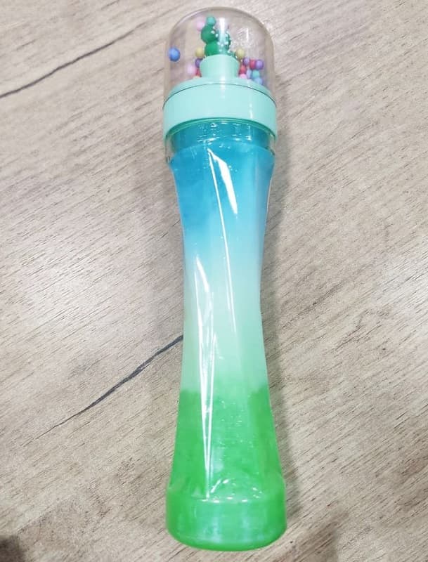 Слайм разноцветный с блестками и шариками 19см