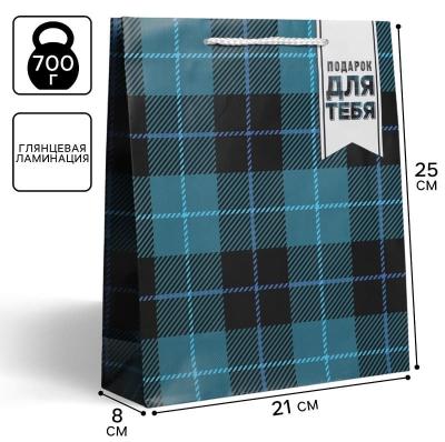 Пакет подарочный ламинированный Подарок для тебя ML 21х25х8 см SimaLand 6582767