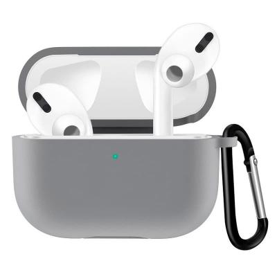 Чехол для наушников 4 с карабином силикон серый