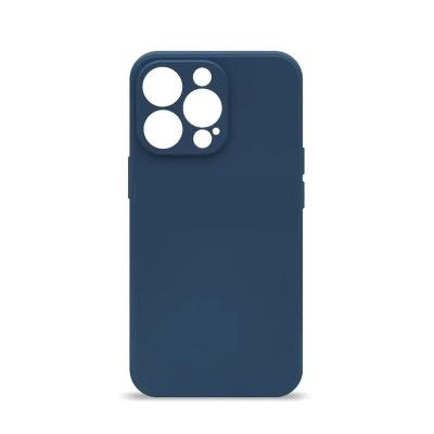 Чехол накладка для iphone 15 (6.1) soft силикон с защитой камеры синяя