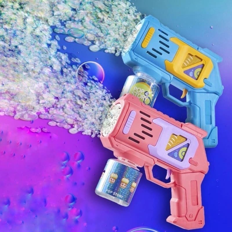 Пистолет генератор Мыльные пузыри розовый