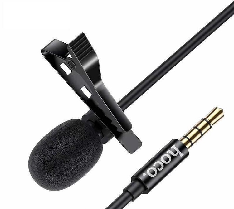 Микрофон петличный jack 3,5mm HOCO DI02 2м черный