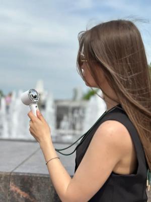 Мини вентилятор ручной настольный Hoco HX61 1200mAh белый