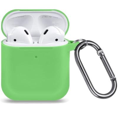 Чехол для наушников 4 с карабином силикон зеленый