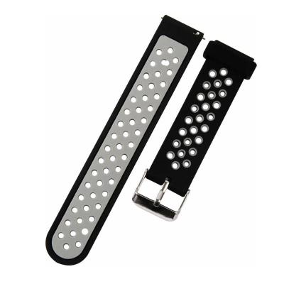 Универсальный ремешок для часов 20мм Red Line силиконовый черно-серый