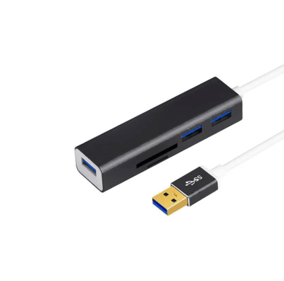 Разветвитель адаптер переходник USB 3.0 HUB Хаб картридер Onten OTN-5223 5в1 3 порта+SD/TF черный