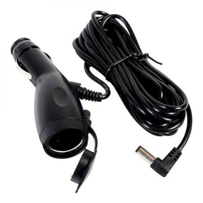 Автомобильное зарядное устройство для видеорегистратора и навигатора LP9 12V штекер 5.5х2.5 1.5м угловой с прикуривателем черный