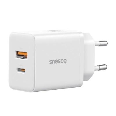 Сетевое зарядное устройство Адаптер Блок питания Baseus Cube PD 20W+QC3.0 / Type-C USB-C+USB белое P10111403213-00 