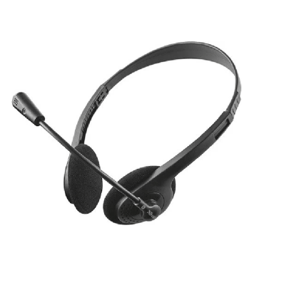 Наушники проводные накладные Trust 21665 Primo с микрофонами черные 1.8м