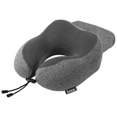 Подушка для путешествий на шею HOCO HX70 с эффектом памяти U-образная черная