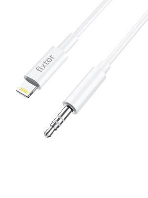 Кабель Aux Jack 3.5 - Lightning 8 pin Fixtor AL1 белый 1м