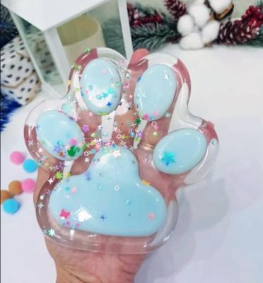 Сквиш антистресс игрушка таба лапка XXL прозрачная