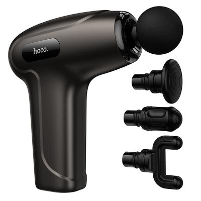 Перкуссионный массажер вибромассажер электрический HOCO HP51 серый металлик