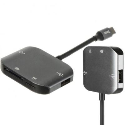 Разветвитель адаптер переходник концентратор Type-C HUB Хаб HOCO HB10 серый