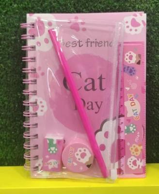 Канцелярский набор 6 предметов (блокнот, пенал, карандаш, ластик, точилка, линейка)