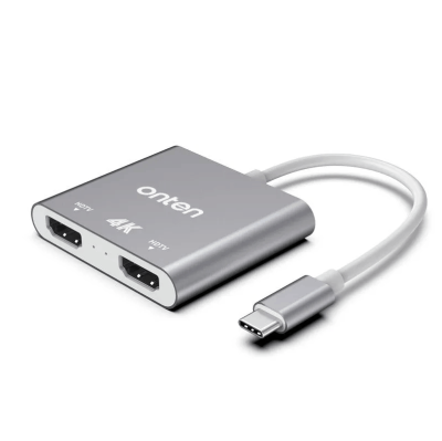 Адаптер переходник конвертер с Type-C USB на 2xHDMI 4K Onten OTN-9175B серый