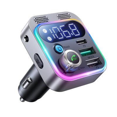 FM трансмиттер bluetooth модулятор Joyroom JR-CL16 PD3.0 + USB QC3.0 48W серебро