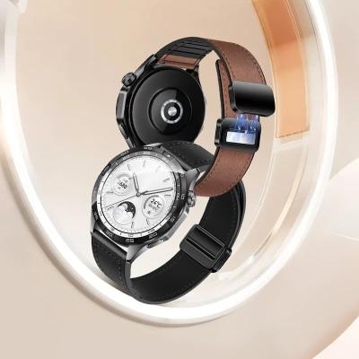 Универсальный ремешок для часов 22мм HOCO WH18 Basic series силиконовая кожа с магнитной пряжкой коричневый