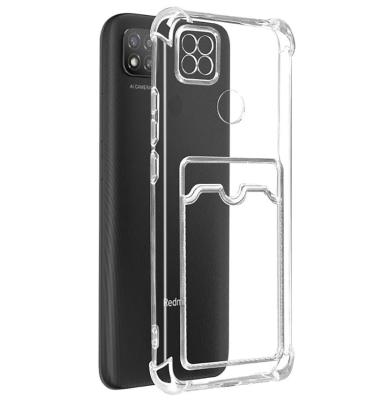 Чехол накладка для Xiaomi Redmi 15 4G с карманом для карты картхолдером с защищенными углами и камерой силикон прозрачная