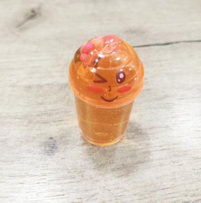 Слайм мороженое мини с блестками и шариками 4см