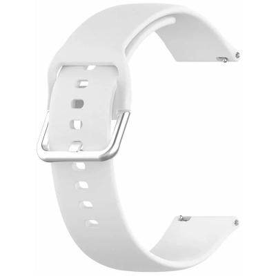 Универсальный ремешок для часов 20мм Red Line силиконовый застежка пряжка белый