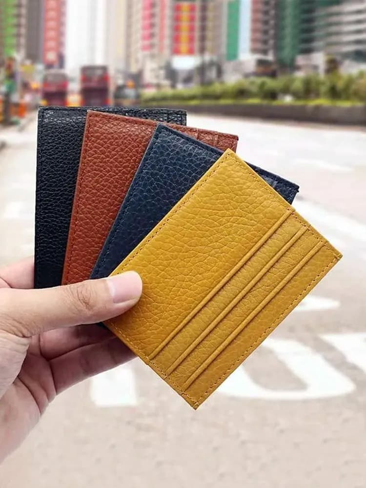 Визитница картхолдер кожа темно-серый