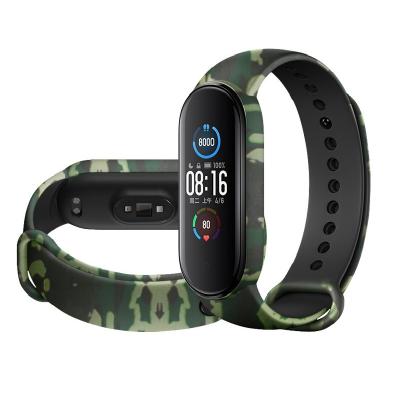 Ремешок для Mi Band 5/Mi Band 6/Mi Band 7 камуфляж зеленый