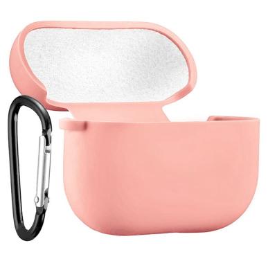 Чехол для наушников 4 с карабином силикон розовый