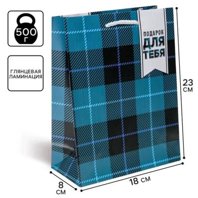 Пакет подарочный ламинированный Подарок для тебя MS 18х23х8 см SimaLand 6582766