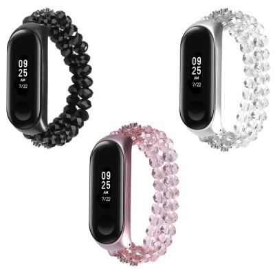 Ремешок для Mi Band 3 CBXM340 Crystal Beads с бусинами White