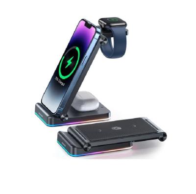 Беспроводное зарядное устройство 3 в 1 Joyroom JR-WQN01 15W складное черное