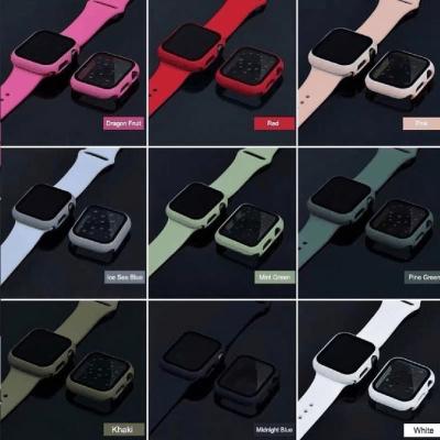 Ремешок для Apple Watch 38mm 2 в 1 с накладкой-стеклом белый