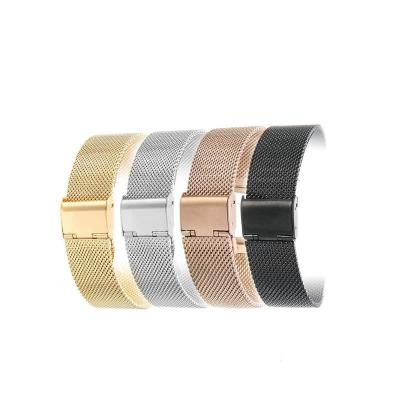 Универсальный ремешок для часов 22мм металлический сетчатый черный