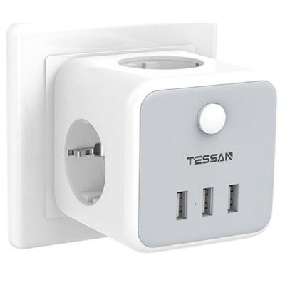 Сетевой фильтр TESSAN TS-301-DE 3 гнезда + 3 USB серый