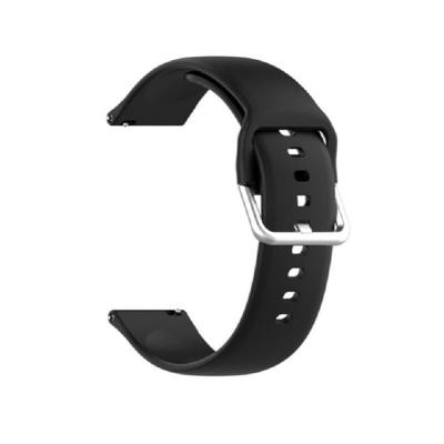 Универсальный ремешок для часов 20мм Red Line силиконовый застежка пряжка черный