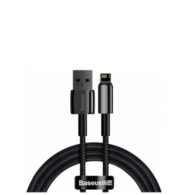 Кабель для зарядки iphone Lightning Baseus Tungsten Gold CALWJ-01 2.4A 1м черный